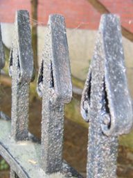iron fence detail forged points