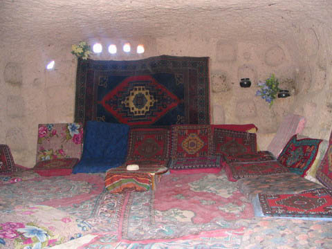 Inside one of the buildings at Goreme