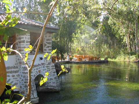 picturesque restaurant over a stream